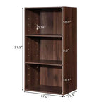 Costway 2 pz Scaffale aperto a 3 livelli Libreria multifunzionale Armadietto espositivo noce