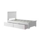Struttura letto matrimoniale Max & Lily con cassetti contenitore, piattaforma letto in legno massello per bambini
