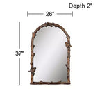 Specchio da Parete Accentato con Parte Superiore Ad Arco Uttermost, Cornice in Metallo Rustico Anticato Oro Grigio, Larghezza 26, per Bagno Camera da Letto Soggiorno Casa
