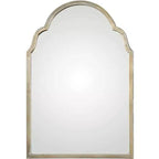Uttermost Arched Top Rectangular Vanity Accent Wall Mirror Modern Silver Champagne Frame 20 1/4 Wide Bathroom Bedroom Living Room