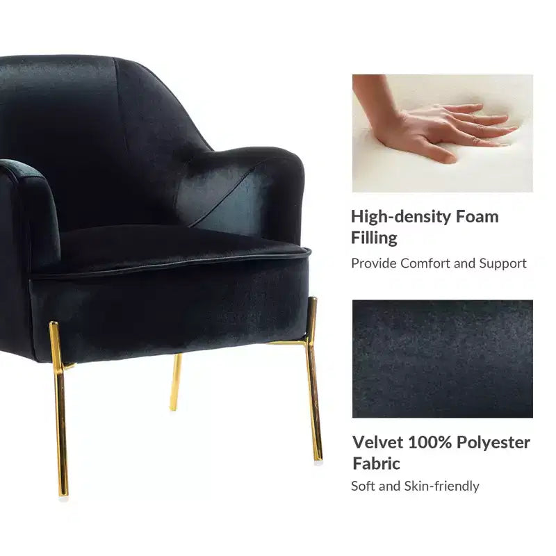 Poltrona d'accento imbottita Odo in velluto comoda per salotto | Karat Home