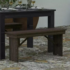 Panca pieghevole in pino massiccio anticato stile rustico Merrick Lane
