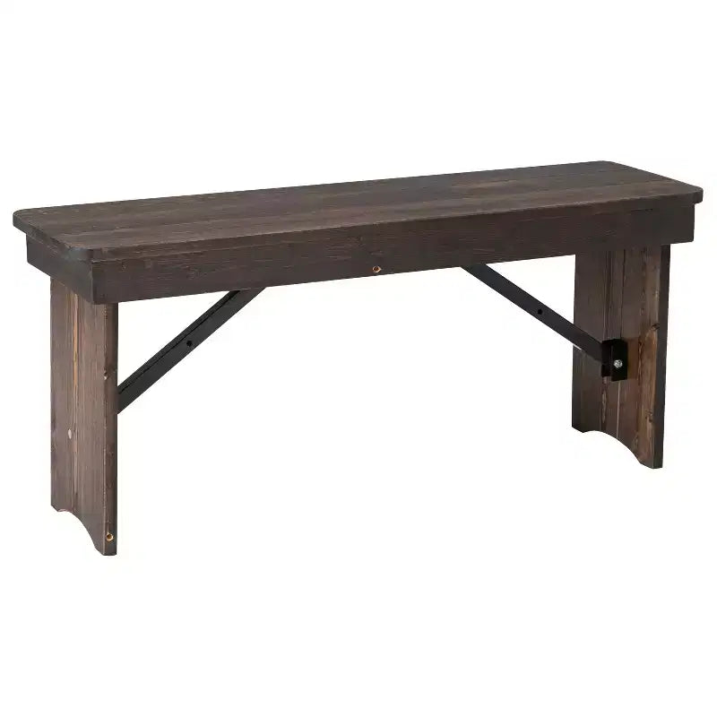 Panca pieghevole in pino massiccio anticato stile rustico Merrick Lane