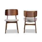 Set di 2 sedie da pranzo Alston in tessuto imbottito e legno - Baxton Studio