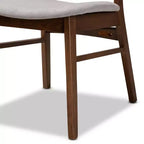 Set di 2 sedie da pranzo Alston in tessuto imbottito e legno - Baxton Studio