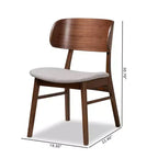Set di 2 sedie da pranzo Alston in tessuto imbottito e legno - Baxton Studio