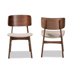 Set di 2 sedie da pranzo Alston in tessuto imbottito e legno - Baxton Studio
