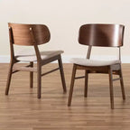 Set di 2 sedie da pranzo Alston in tessuto imbottito e legno - Baxton Studio