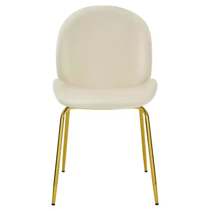 Costway Set di 2 Sedie da Pranzo in Velluto con Gambe in Metallo Dorato Rosa/Beige/Verde/Grigio