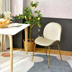 Costway Set di 2 Sedie da Pranzo in Velluto con Gambe in Metallo Dorato Rosa/Beige/Verde/Grigio
