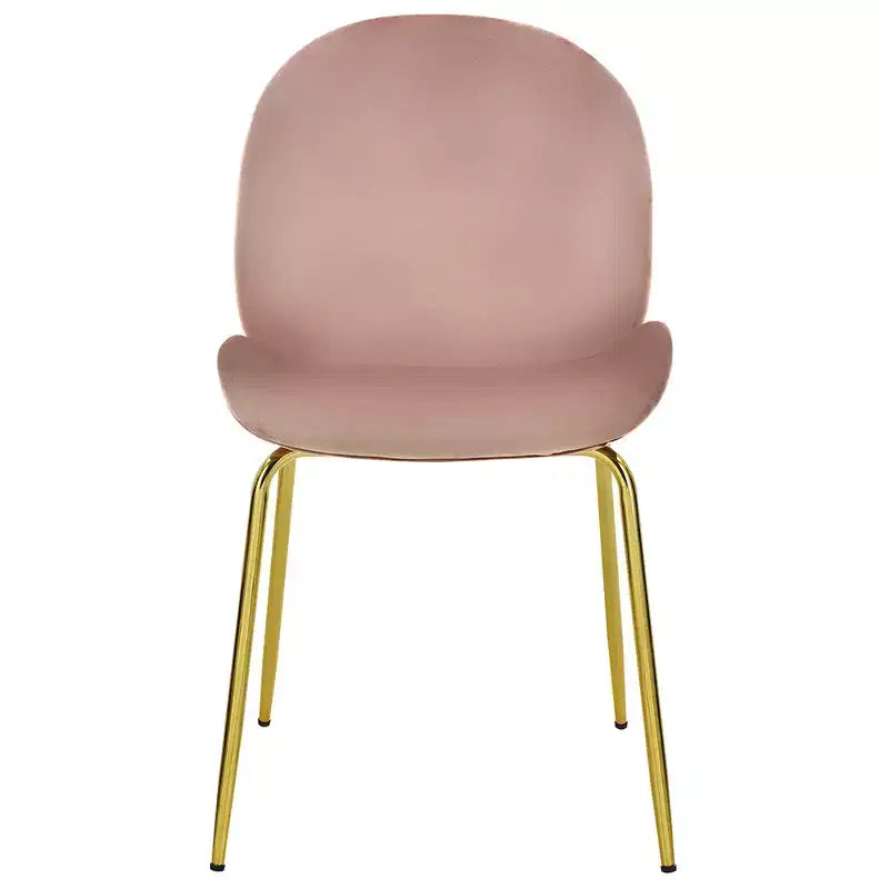 Costway Set di 2 Sedie da Pranzo in Velluto con Gambe in Metallo Dorato Rosa/Beige/Verde/Grigio