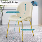 Costway Set di 2 Sedie da Pranzo in Velluto con Gambe in Metallo Dorato Rosa/Beige/Verde/Grigio