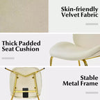 Costway Set di 2 Sedie da Pranzo in Velluto con Gambe in Metallo Dorato Rosa/Beige/Verde/Grigio