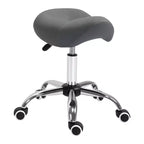 HOMCOM Ergonomic Rolling Saddle Stool PU Leather Hydraulic Spa Stool Height Adjustable Swivel Drafting Medical Salon Chair