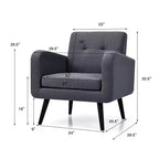 Costway Set di 2 Poltrone Accent, Sedia Divano Singolo per Casa Ufficio con Gambe in Legno