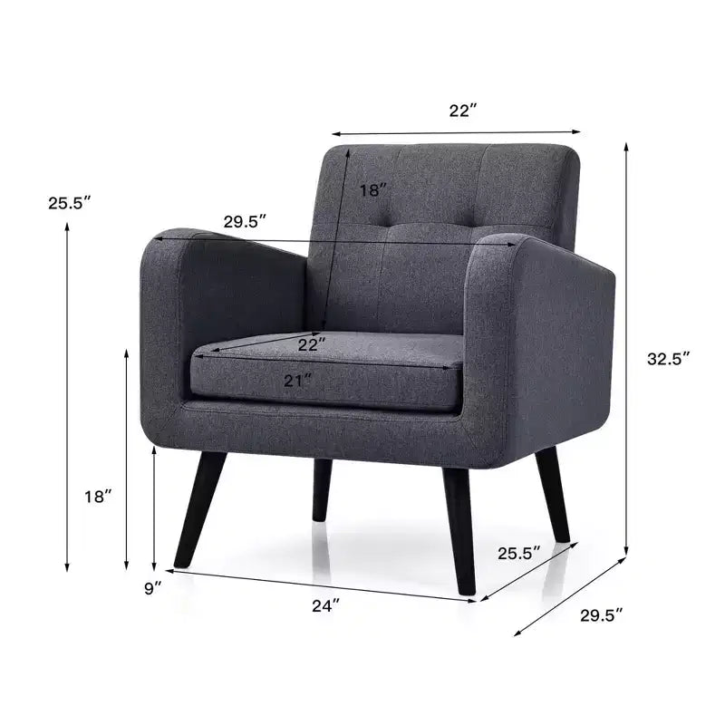 Costway Set di 2 Poltrone Accent, Sedia Divano Singolo per Casa Ufficio con Gambe in Legno