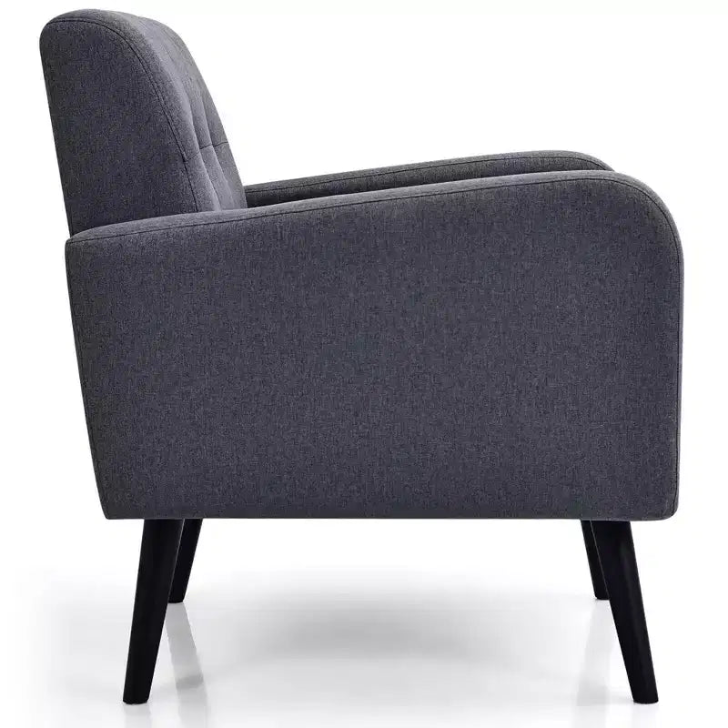Costway Set di 2 Poltrone Accent, Sedia Divano Singolo per Casa Ufficio con Gambe in Legno