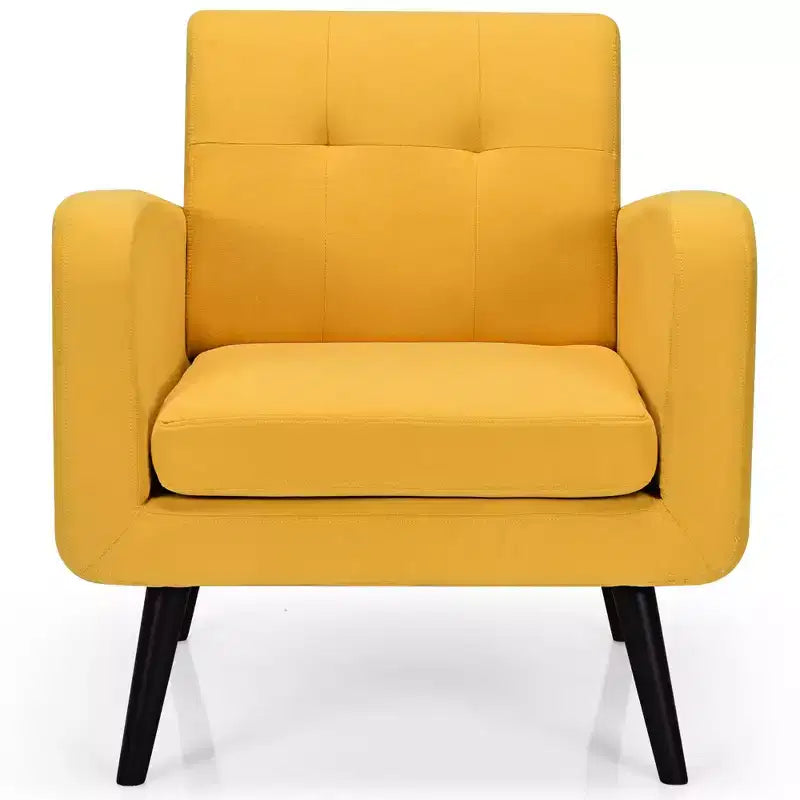 Costway Set di 2 Poltrone Accent, Sedia Divano Singolo per Casa Ufficio con Gambe in Legno