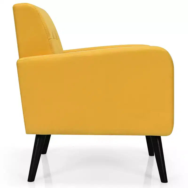 Costway Set di 2 Poltrone Accent, Sedia Divano Singolo per Casa Ufficio con Gambe in Legno