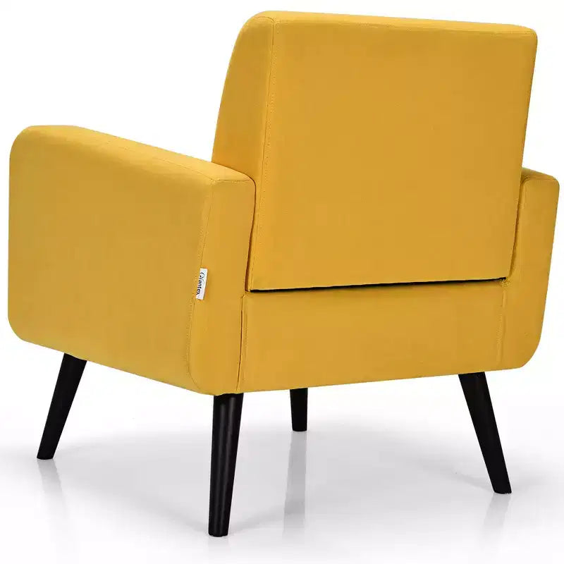 Costway Set di 2 Poltrone Accent, Sedia Divano Singolo per Casa Ufficio con Gambe in Legno