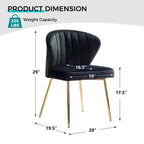 Emma Side Chair with Metal Legs for Living Room and Bedroom Velvet Accent Chair| KARAT HOME