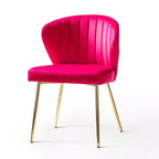 Emma Side Chair with Metal Legs for Living Room and Bedroom Velvet Accent Chair| KARAT HOME
