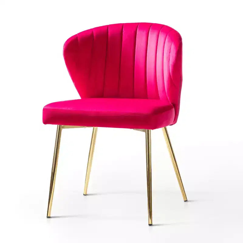 Emma Side Chair with Metal Legs for Living Room and Bedroom Velvet Accent Chair| KARAT HOME