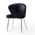 Emma Side Chair with Metal Legs for Living Room and Bedroom Velvet Accent Chair| KARAT HOME