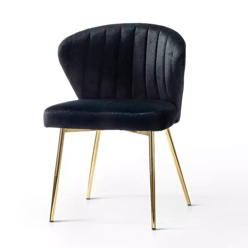 Emma Side Chair with Metal Legs for Living Room and Bedroom Velvet Accent Chair| KARAT HOME
