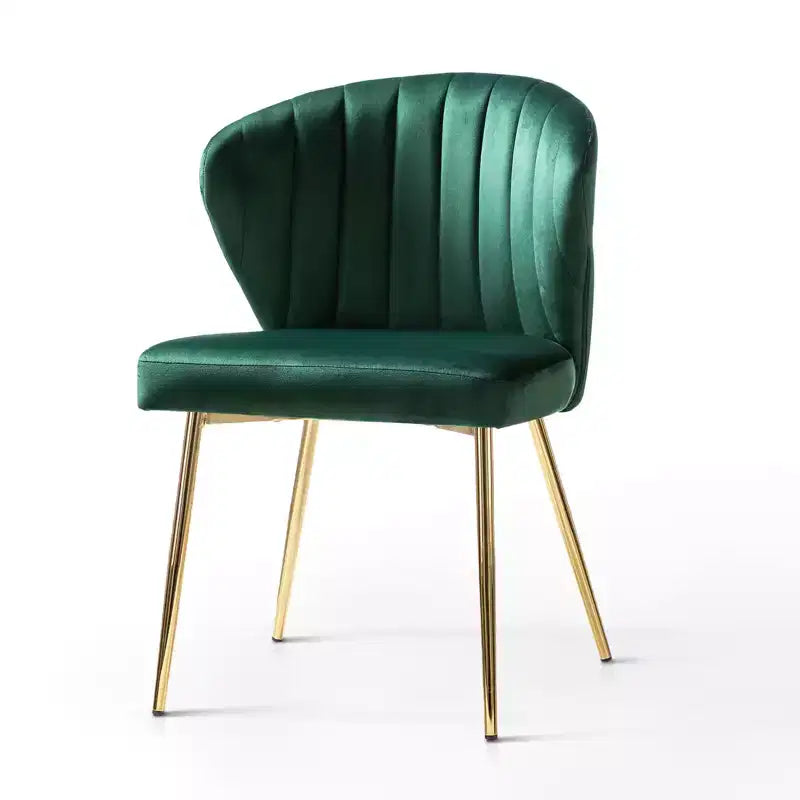 Emma Side Chair with Metal Legs for Living Room and Bedroom Velvet Accent Chair| KARAT HOME