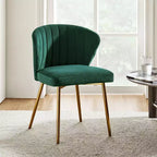 Emma Side Chair with Metal Legs for Living Room and Bedroom Velvet Accent Chair| KARAT HOME