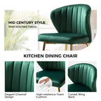 Emma Side Chair with Metal Legs for Living Room and Bedroom Velvet Accent Chair| KARAT HOME