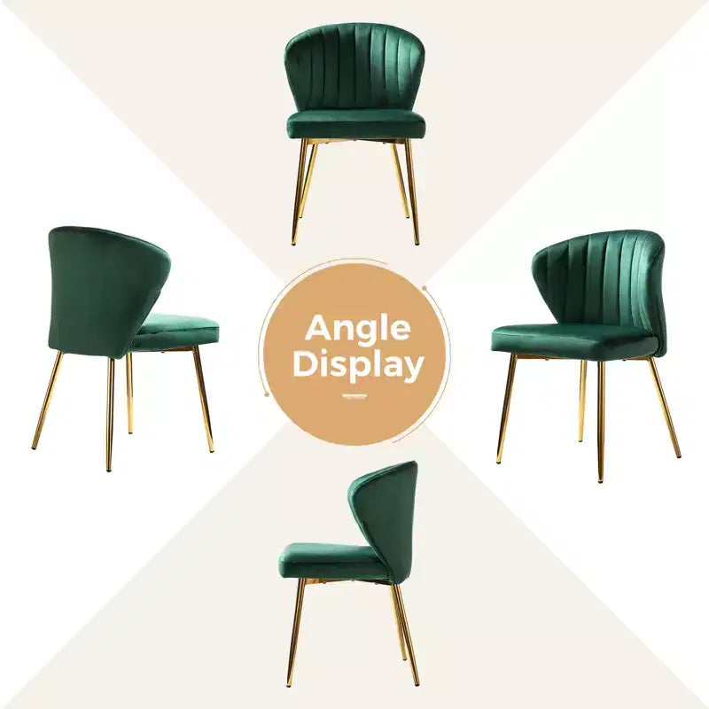 Emma Side Chair with Metal Legs for Living Room and Bedroom Velvet Accent Chair| KARAT HOME