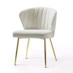 Emma Side Chair with Metal Legs for Living Room and Bedroom Velvet Accent Chair| KARAT HOME