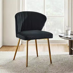 Emma Side Chair with Metal Legs for Living Room and Bedroom Velvet Accent Chair| KARAT HOME