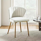 Emma Side Chair with Metal Legs for Living Room and Bedroom Velvet Accent Chair| KARAT HOME