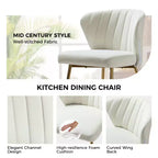 Emma Side Chair with Metal Legs for Living Room and Bedroom Velvet Accent Chair| KARAT HOME