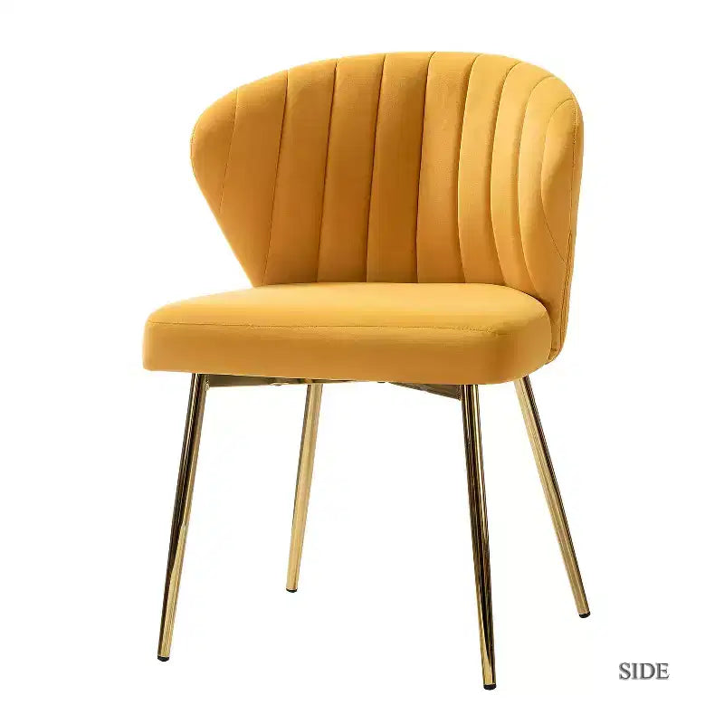 Emma Side Chair with Metal Legs for Living Room and Bedroom Velvet Accent Chair| KARAT HOME