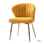 Emma Side Chair with Metal Legs for Living Room and Bedroom Velvet Accent Chair| KARAT HOME