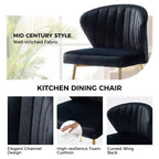 Emma Side Chair with Metal Legs for Living Room and Bedroom Velvet Accent Chair| KARAT HOME
