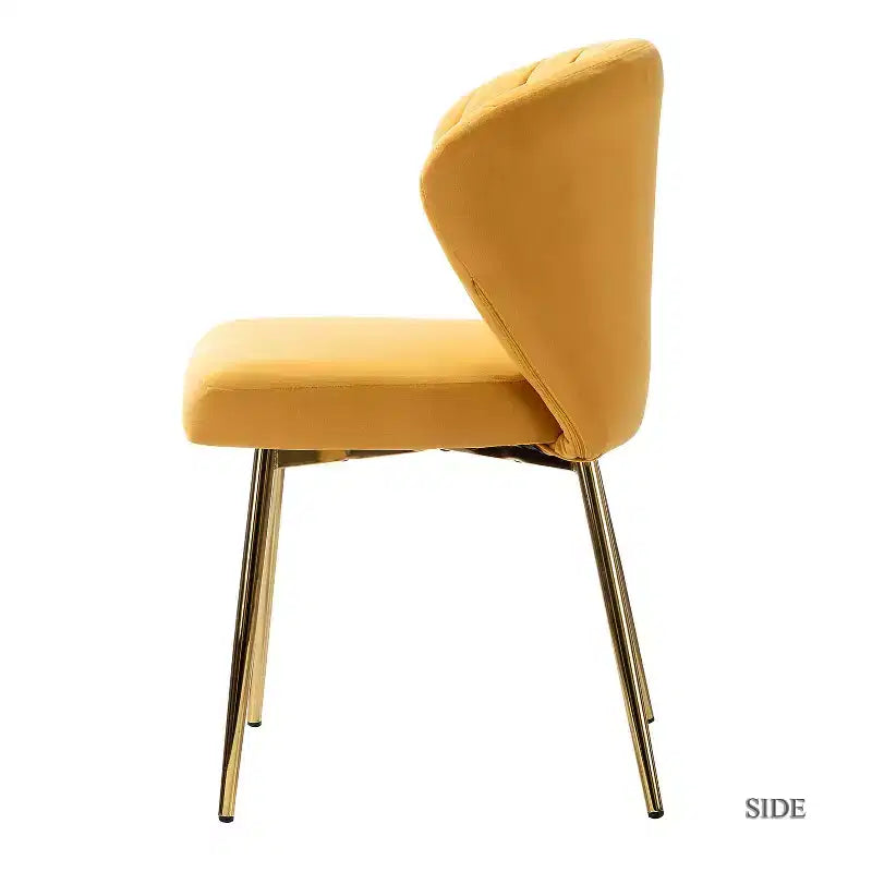 Emma Side Chair with Metal Legs for Living Room and Bedroom Velvet Accent Chair| KARAT HOME