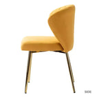 Emma Side Chair with Metal Legs for Living Room and Bedroom Velvet Accent Chair| KARAT HOME