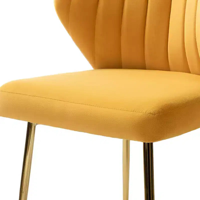 Emma Side Chair with Metal Legs for Living Room and Bedroom Velvet Accent Chair| KARAT HOME