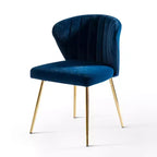 Emma Side Chair with Metal Legs for Living Room and Bedroom Velvet Accent Chair| KARAT HOME