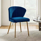 Emma Side Chair with Metal Legs for Living Room and Bedroom Velvet Accent Chair| KARAT HOME