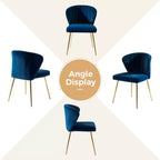 Emma Side Chair with Metal Legs for Living Room and Bedroom Velvet Accent Chair| KARAT HOME