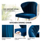 Emma Side Chair with Metal Legs for Living Room and Bedroom Velvet Accent Chair| KARAT HOME