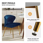 Emma Side Chair with Metal Legs for Living Room and Bedroom Velvet Accent Chair| KARAT HOME