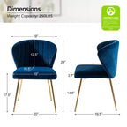 Emma Side Chair with Metal Legs for Living Room and Bedroom Velvet Accent Chair| KARAT HOME
