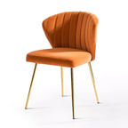 Emma Side Chair with Metal Legs for Living Room and Bedroom Velvet Accent Chair| KARAT HOME